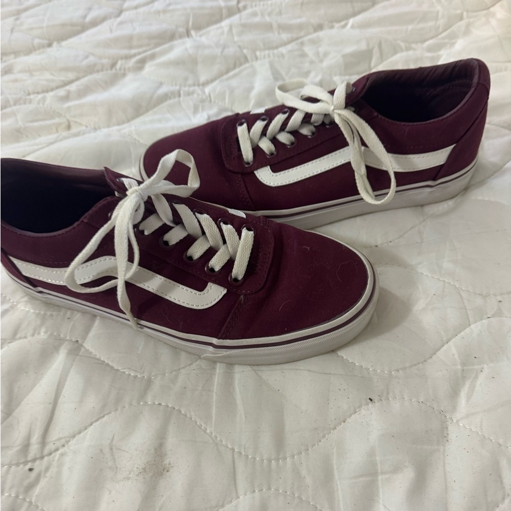 Vans Burgundy Canvas Sneakers